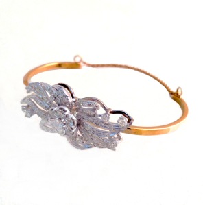 Pam Older Designs custom Diamond and Yellow Gold Bangle Bracelet